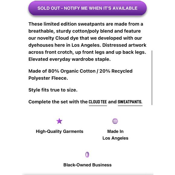 That's a Awful Lot of Cough Syrup limited edition cloud sweatpants XL - Picture 5 of 16